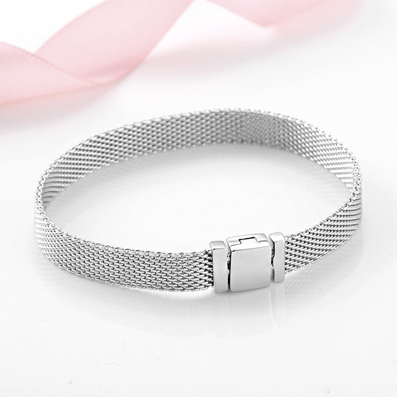 Silberarmband aus S925 Sterlingsilber - Flaches Band