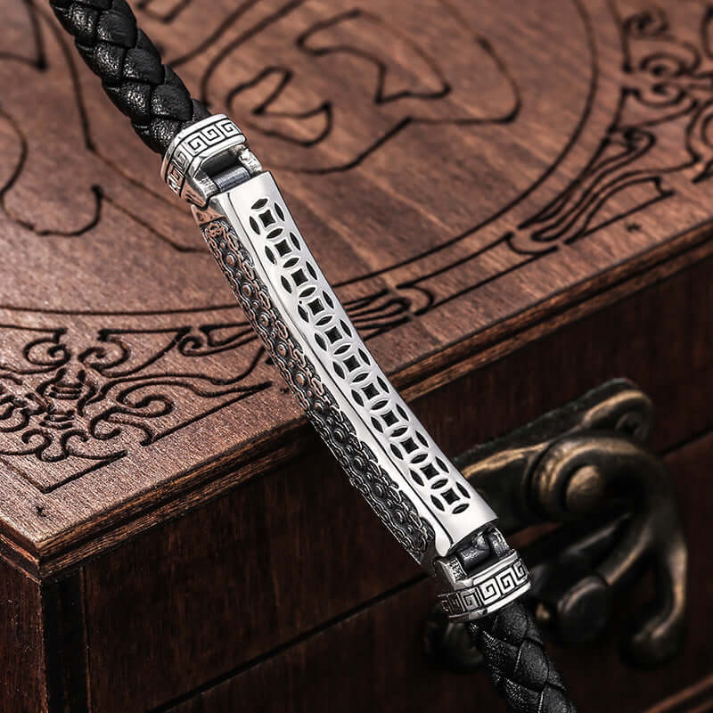 Handgefertigtes Seil- und Silberarmband im Boho Stil