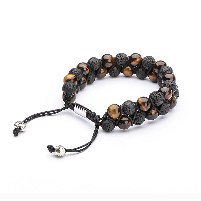 Tiger Eye Stone Volcanic Double-Row – Kraft & Stil