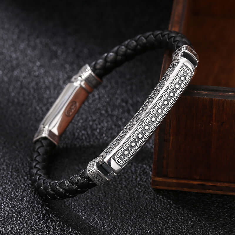 Handgefertigtes Seil- und Silberarmband im Boho Stil