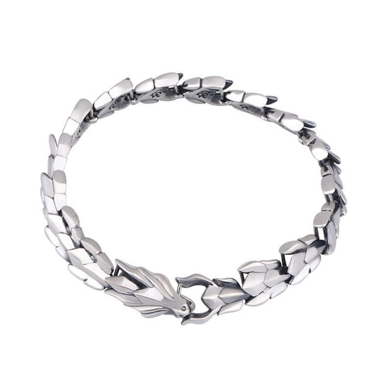 Silber Armband mit Drachenmotiv, 18-22cm