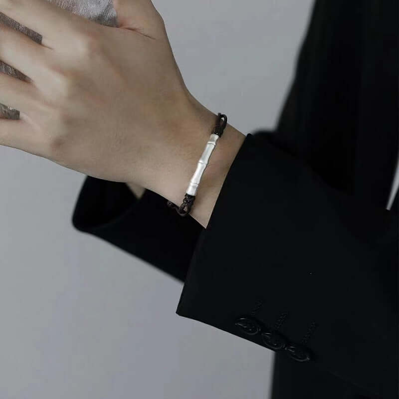 Fashion Bambus Herren Armband aus S925 Sterlingsilber