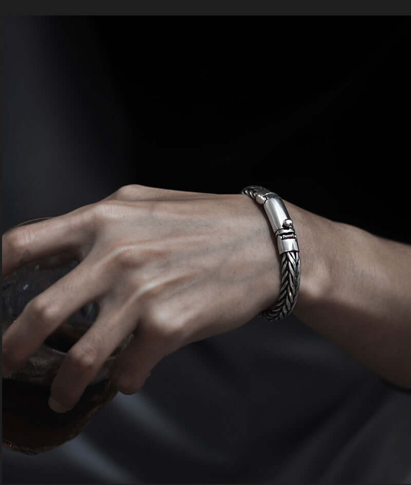 S925 Silber Handgefertigtes Geflochtenes Keel-Armband