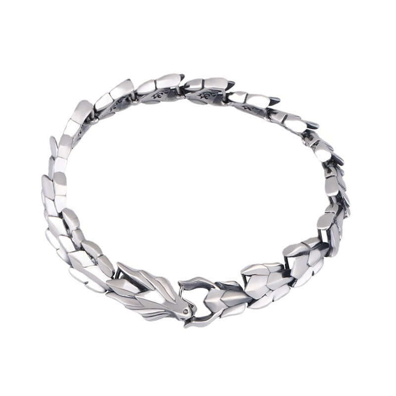 Silber Armband mit Drachenmotiv, 18-22cm