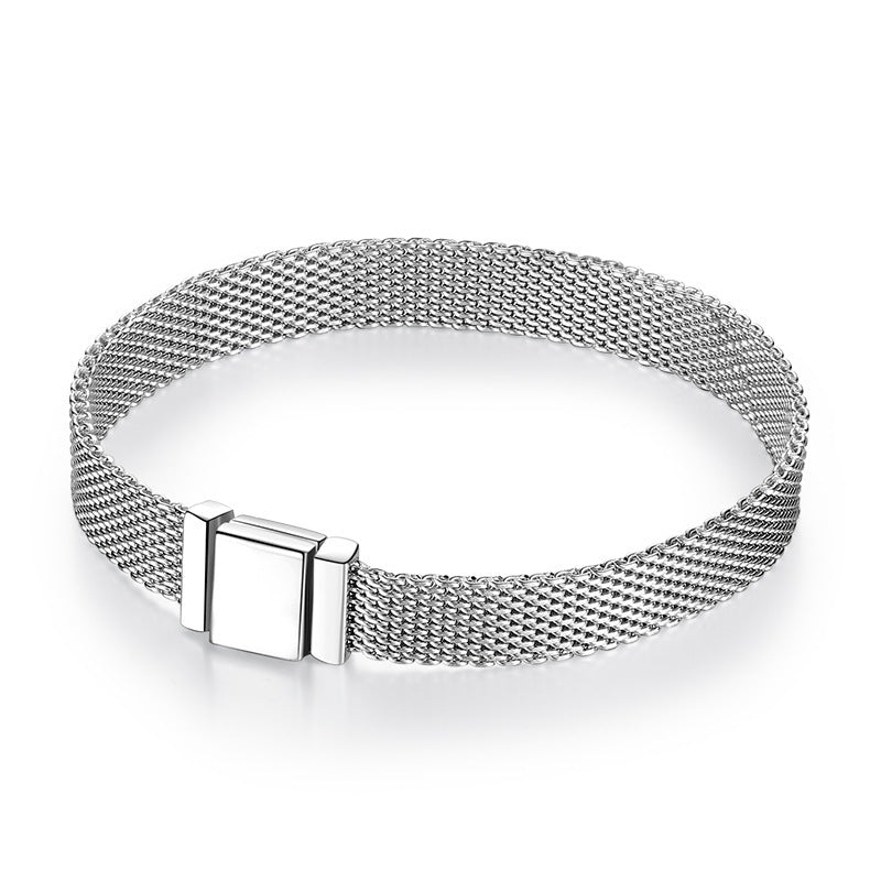 Silberarmband aus S925 Sterlingsilber - Flaches Band