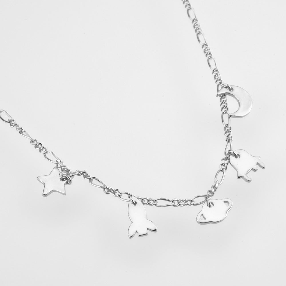 Details für Elegante Space Halskette aus 925 Silber ansehen Elegante Space Halskette aus 925 Silber