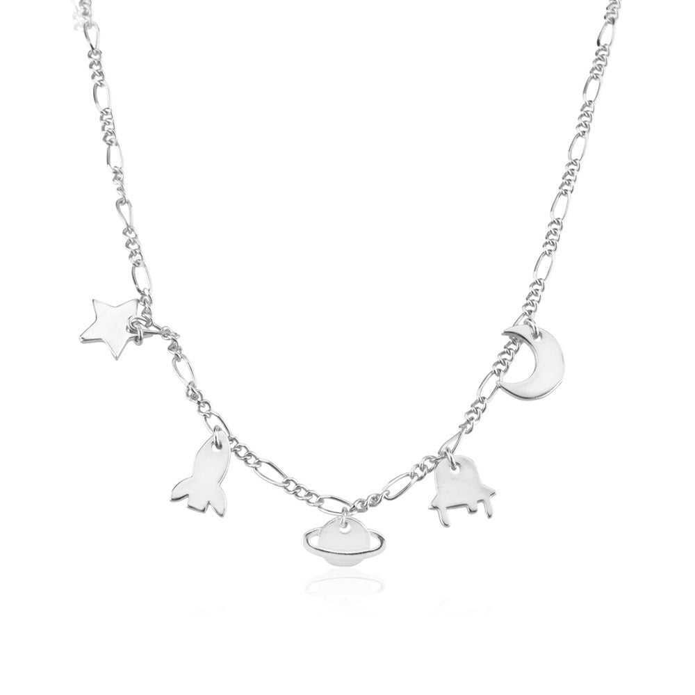 Details für Elegante Space Halskette aus 925 Silber ansehen Elegante Space Halskette aus 925 Silber
