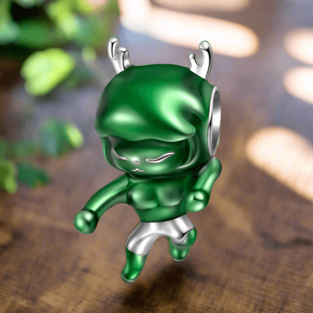 Charm Schmuckanhänger Green Hero aus S925 Sterling Silber
