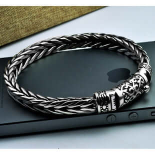 S925 Silber Handgefertigtes Geflochtenes Keel-Armband