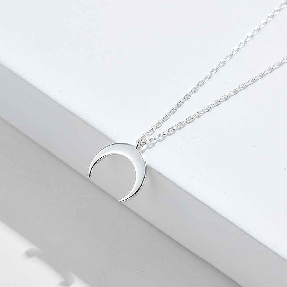 Halskette mit Halbmond in S925 Sterlingsilber