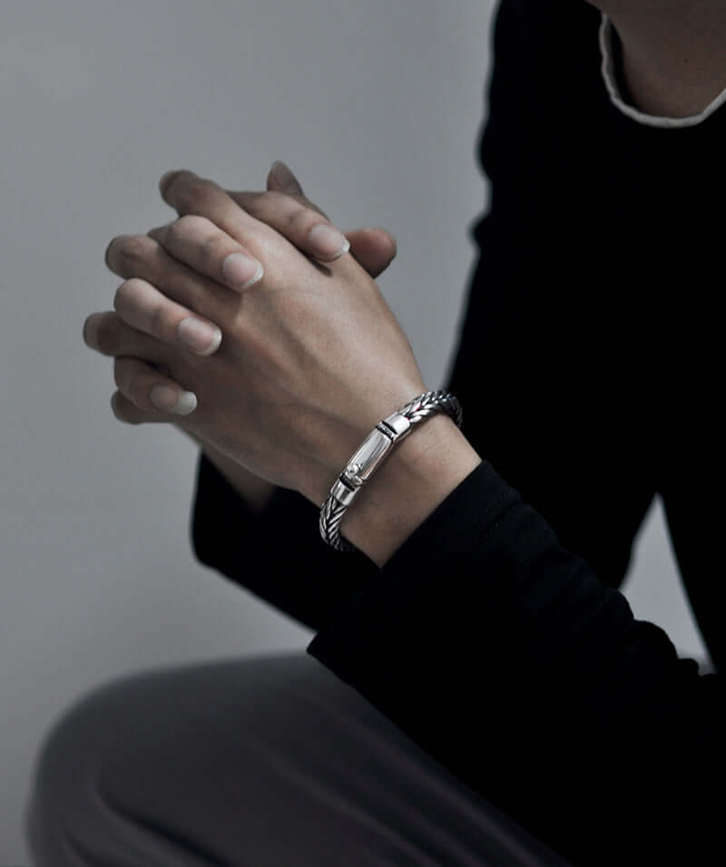 S925 Silber Handgefertigtes Geflochtenes Keel-Armband