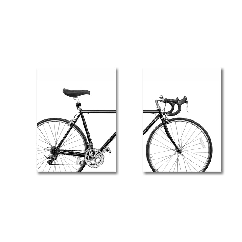 2-teiliges Minimalistisches Leinwand-Poster Set – Modernes Fahrrad Design | 60x90cm