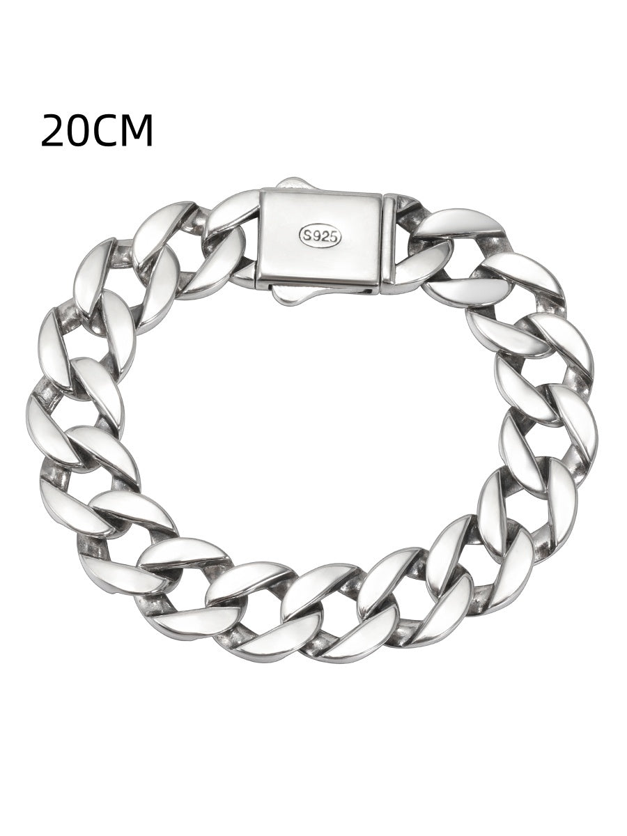 Cuban Armband S925 Sterling Silber 20cm aus echt S925 Sterling Silber mit markanten Glanz und robustem Design.