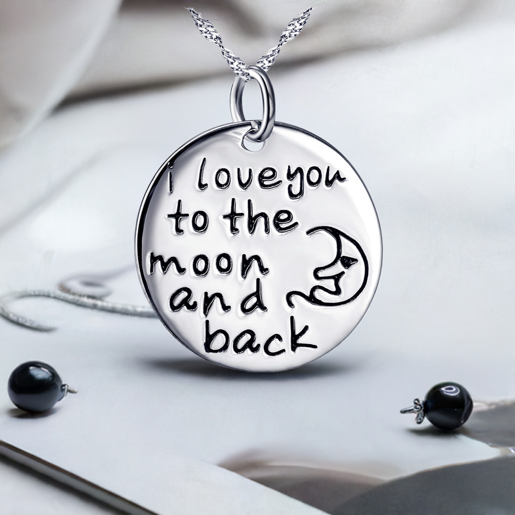 Details für "I love you to the moon and back" 925 Sterling Silber Halskette mit Anhänger ansehen "I love you to the moon and back" 925 Sterling Silber Halskette mit Anhänger