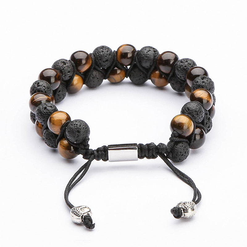 Tiger Eye Stone Volcanic Double-Row – Kraft & Stil
