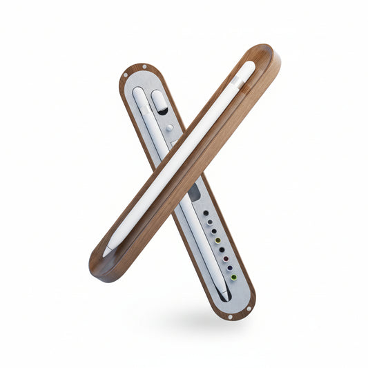 Kompatible Apple Pencil & iPad Stylus Aufbewahrungsbox – Premium Walnuss Holz Stifteetui für Apple Pencil 1. + 2. Generation, Tablet & iPad Pen Case Organizer, Stylus Pen Lagerung