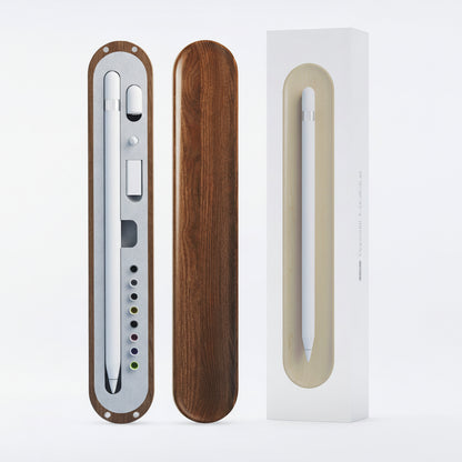 Kompatible Apple Pencil & iPad Stylus Aufbewahrungsbox – Premium Walnuss Holz Stifteetui für Apple Pencil 1. + 2. Generation, Tablet & iPad Pen Case Organizer, Stylus Pen Lagerung