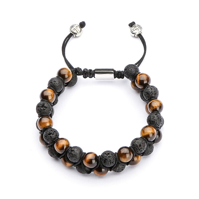 Tiger Eye Stone Volcanic Double-Row – Kraft & Stil