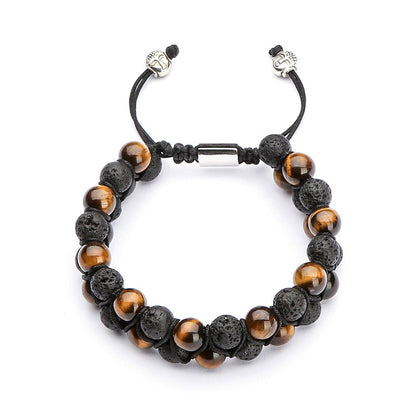 Tiger Eye Stone Volcanic Double-Row – Kraft & Stil