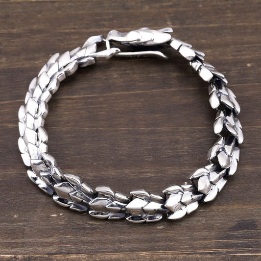 Silber Armband mit Drachenmotiv, 18-22cm