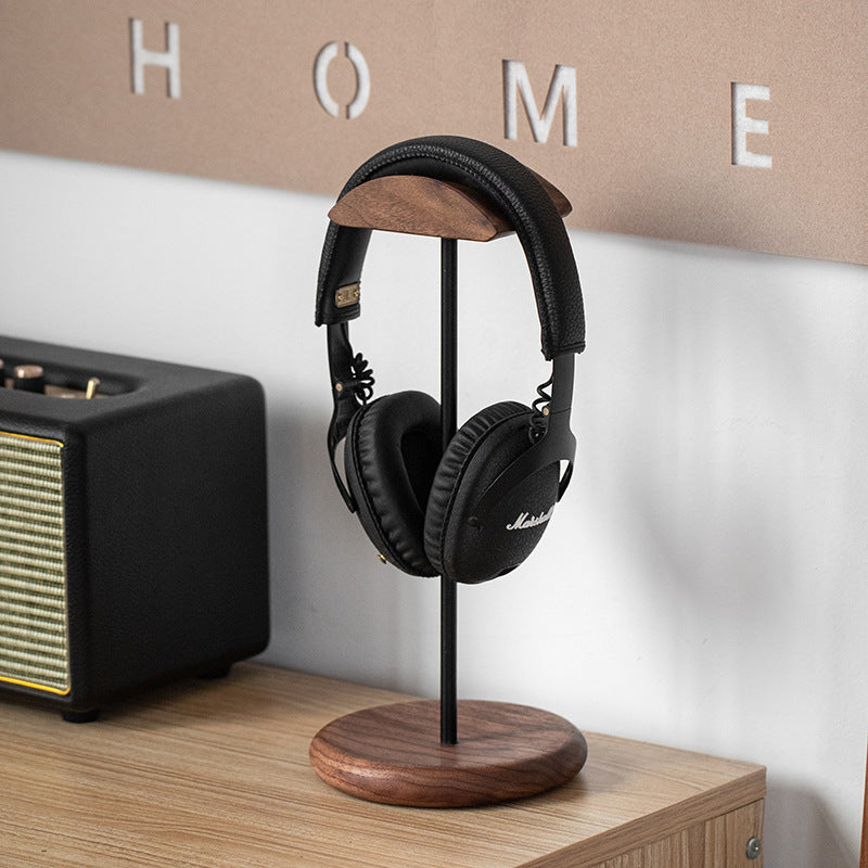 Kopfhörerständer aus Walnussholz – Minimalistischer All-in-One Headphone Stand