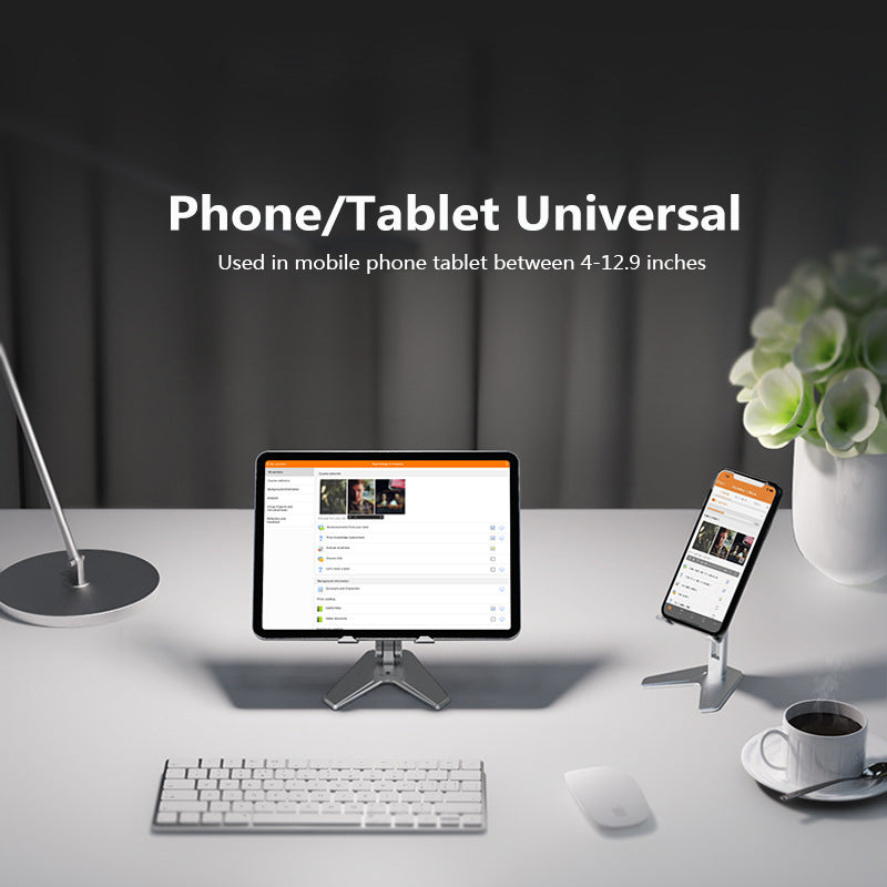 Faltbarer Handy- & Tablet-Ständer aus Aluminium – Verstellbarer Desktop Halter für Smartphone & iPad