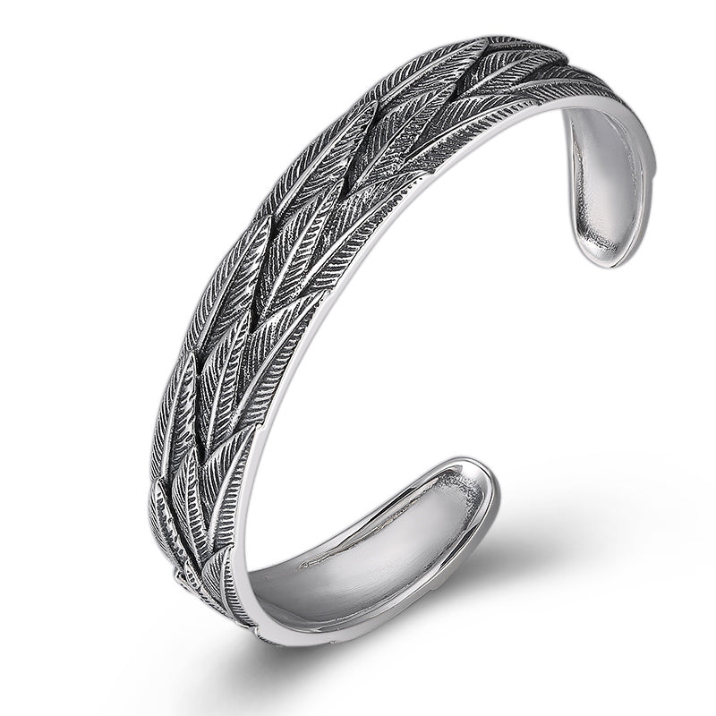 Trendiges Feder-Armband aus 925 Sterlingsilber – Boho Schmuck