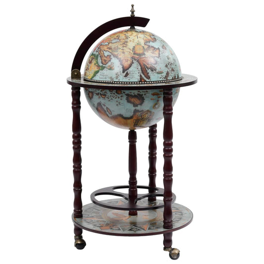 Globe Bar with Bottle Rack, Eucalyptus Wood
