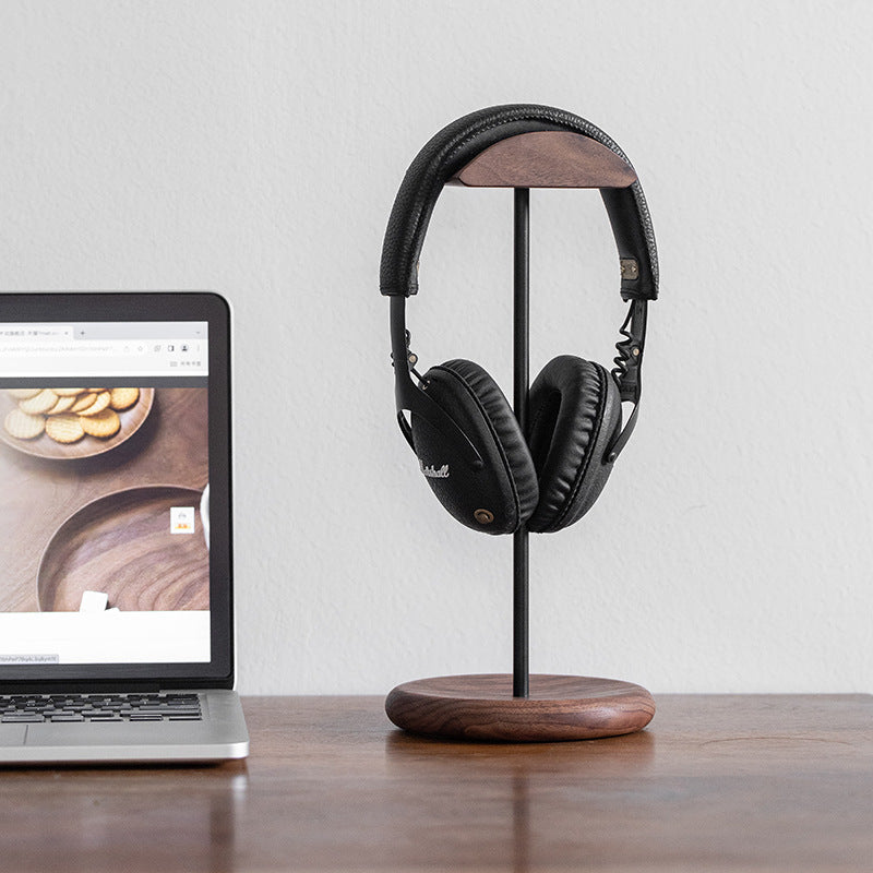 Kopfhörerständer aus Walnussholz – Minimalistischer All-in-One Headphone Stand
