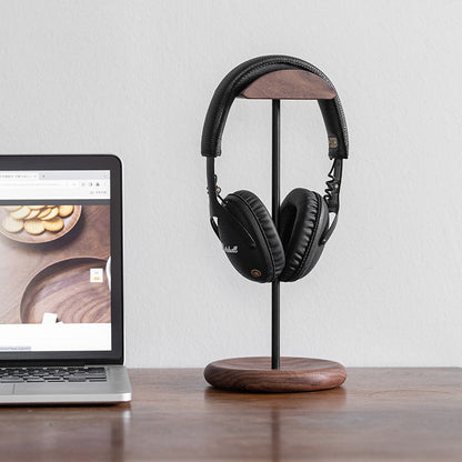 Kopfhörerständer aus Walnussholz – Minimalistischer All-in-One Headphone Stand