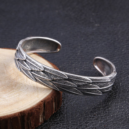 Trendiges Feder-Armband aus 925 Sterlingsilber – Boho Schmuck