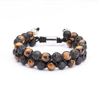 Tiger Eye Stone Volcanic Double-Row – Kraft & Stil