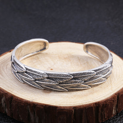 Trendiges Feder-Armband aus 925 Sterlingsilber – Boho Schmuck
