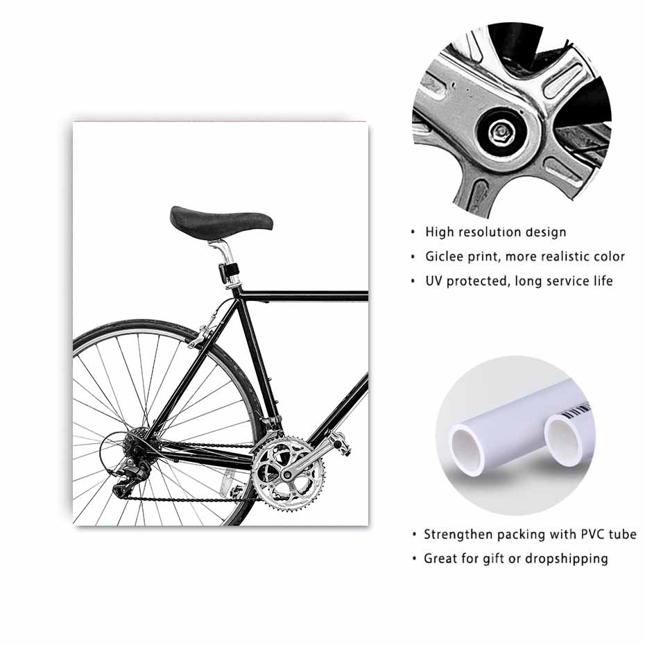 2-teiliges Minimalistisches Leinwand-Poster Set – Modernes Fahrrad Design | 60x90cm