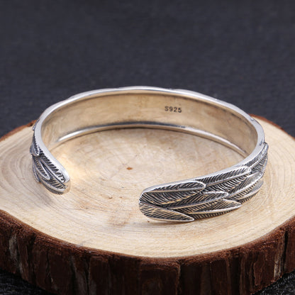 Trendiges Feder-Armband aus 925 Sterlingsilber – Boho Schmuck