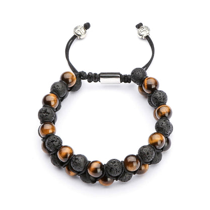 Tiger Eye Stone Volcanic Double-Row – Kraft & Stil