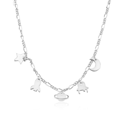Details für Elegante Space Halskette aus 925 Silber ansehen Elegante Space Halskette aus 925 Silber