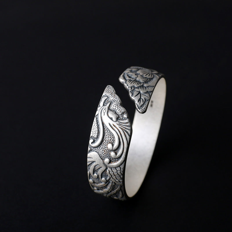 „Phoenix Peony“ Armreif im Retro-Ethno Stil