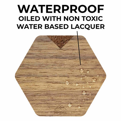 Walnuss Holzuntersetzer – 4er-Set aus amerikanischer Walnuss, handgefertigte, 90x80 mm, wasserfeste Lackierung, naturbelassene Maserung, umweltfreundlich & nachhaltig, Geschenkidee