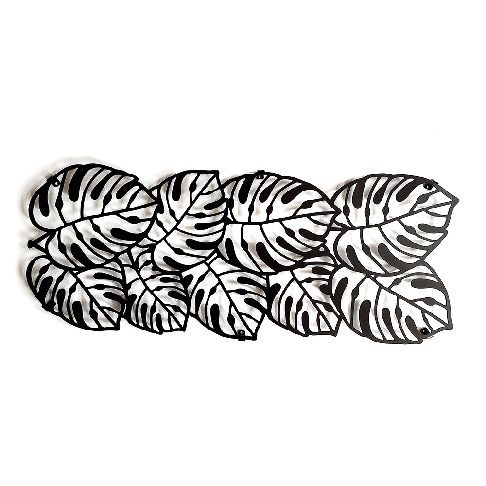 Monstera Wandgarderobe aus dickem pulverbeschichtetem Stahl, 900x362 mml, inkl. Dübel & Schrauben