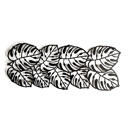 Monstera Wandgarderobe aus dickem pulverbeschichtetem Stahl, 900x362 mml, inkl. Dübel & Schrauben