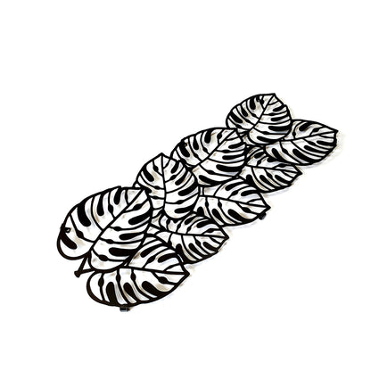 Monstera Wandgarderobe aus dickem pulverbeschichtetem Stahl, 900x362 mml, inkl. Dübel & Schrauben