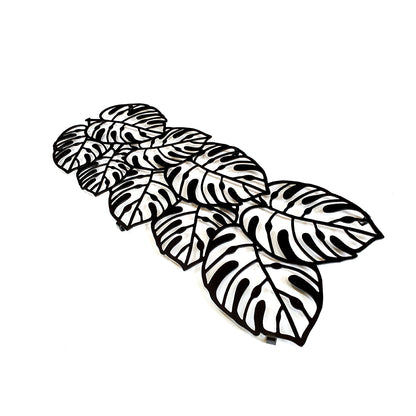 Monstera Wandgarderobe aus dickem pulverbeschichtetem Stahl, 900x362 mml, inkl. Dübel & Schrauben