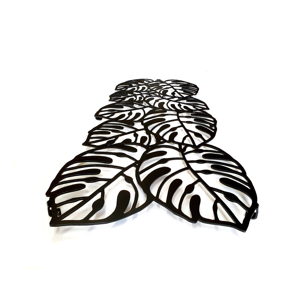 Monstera Wandgarderobe aus dickem pulverbeschichtetem Stahl, 900x362 mml, inkl. Dübel & Schrauben