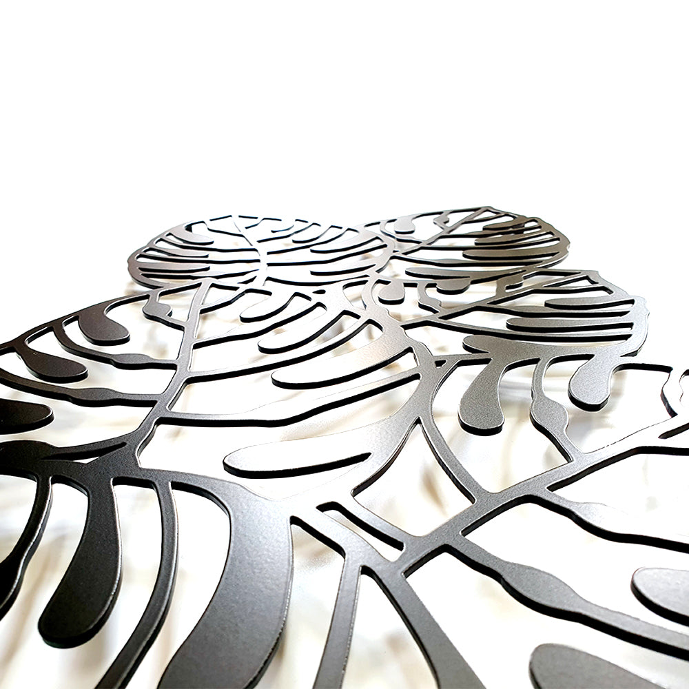 Monstera Wandgarderobe aus dickem pulverbeschichtetem Stahl, 900x362 mml, inkl. Dübel & Schrauben