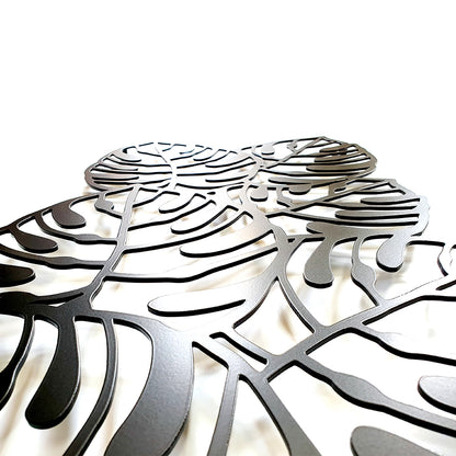 Monstera Wandgarderobe aus dickem pulverbeschichtetem Stahl, 900x362 mml, inkl. Dübel & Schrauben