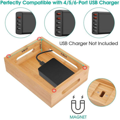 Multifunktionale Smartphone & Tablet-Station aus Bambus