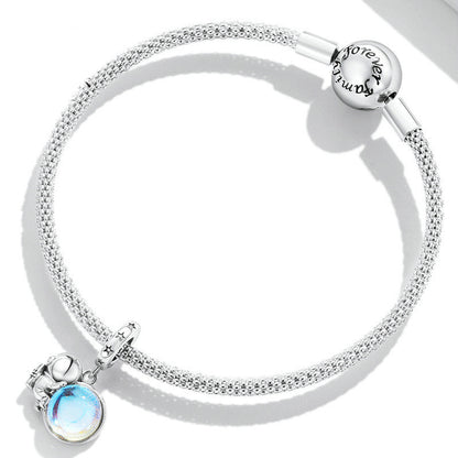 Astronaut, Silber, Anhänger aus 925er Sterling Silber Mond