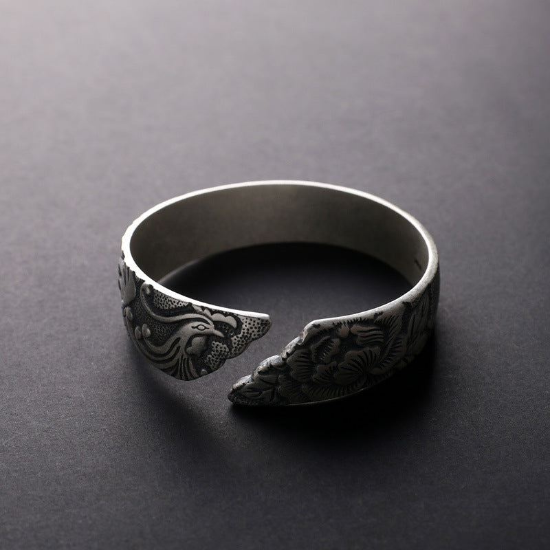 „Phoenix Peony“ Armreif im Retro-Ethno Stil