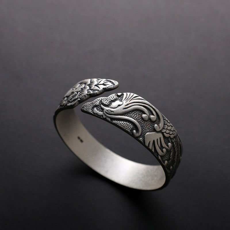„Phoenix Peony“ Armreif im Retro-Ethno Stil
